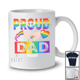 Personalized Proud Dad; Amusing LGBTQ Pride Father's Day Custom Name Gay Rainbow T-Shirt