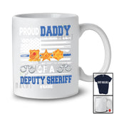 Personalized Proud Daddy Of A Deputy Sheriff; Awesome Father's Day Custom Name USA Flag Police T-Shirt