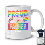 Personalized Proud Father; Amusing LGBTQ Pride Father's Day Custom Name Gay Rainbow T-Shirt