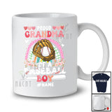 Personalized Proud Grandma Of A Baseball Boy; Joyful Mother's Day Flowers Rainbow; Custom Name Player T-Shirt