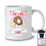 Personalized Proud Mom Of A Baseball Boy; Joyful Mother's Day Flowers Rainbow; Custom Name Player T-Shirt