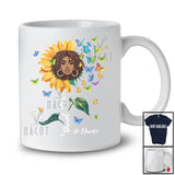 Personalized Proud Mom; Lovely Mother's Day Sunflower Custom Name Black Afro; Gardener T-Shirt
