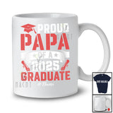 Personalized Proud Papa Of A 2025 Graduate; Lovely Graduation Custom Name Class 2025 T-Shirt
