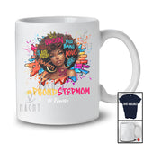 Personalized Proud Stepmom; Lovely Mother's Day Custom Name Afro Women; African Graffiti T-Shirt