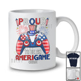 Personalized Proud To Be An Amerigame; Joyful 4th Of July Game Controller; Custom Name Gamer T-Shirt