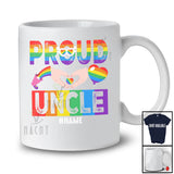 Personalized Proud Uncle; Amusing LGBTQ Pride Father's Day Custom Name Gay Rainbow T-Shirt