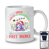 Personalized Publish His Naughty List; Lovely Christmas Custom Name Unicorn Santa T-Shirt