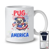 Personalized Pug Blessed America; Lovely 4th Of July Custom Name Pug Women; Patriotic T-Shirt