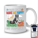 Personalized Puppy's Custom Name Make Me Happy, Lovely Summer Vacation Border Collie T-Shirt