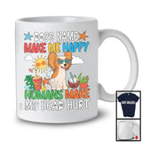 Personalized Puppy's Custom Name Make Me Happy, Lovely Summer Vacation Papillon Owner T-Shirt