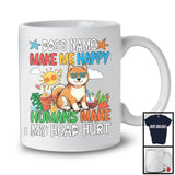 Personalized Puppy's Custom Name Make Me Happy, Lovely Summer Vacation Shiba Inu Owner T-Shirt