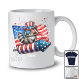 Personalized Raccoon Riding Firecracker American Flag; Amazing 4th Of July Custom Name Patriotic T-Shirt