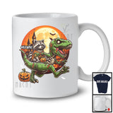 Personalized Raccoon Riding T-Rex Zombie; Horror Halloween Custom Name Dinosaur Lover T-Shirt
