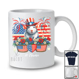 Personalized Rat Flowers Wearing American Flag Hat; Lovely 4th Of July Custom Name Patriotic T-Shirt