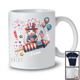 Personalized Rat Riding Firecracker, Lovely 4th Of July USA Flag Custom Name, Zoo Animal T-Shirt