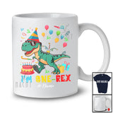 Personalized Rawr I'm One-Rex; Happy 1st Birthday T-Rex Dinosaur; Custom Name Boys Family T-Shirt
