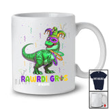 Personalized Rawrdi Gras; Humorous Mardi Gras Mask Beads T-Rex Dinosaur; Custom Name Parades T-Shirt