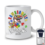 Personalized Rawrsomely Different; Awesome Autism Awareness Custom Name T-Rex Puzzle T-Shirt