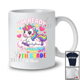 Personalized Ready To Crush 7th Grade; Lovely First Day Of School Unicorn Custom Name Students T-Shirt