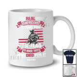 Personalized Real Americans Stand Flag; Proud Father's Day Custom Name Veteran; Vintage T-Shirt