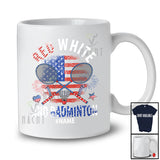 Personalized Red White And Badminton; Amusing 4th Of July US Flag; Custom Name Player Patriotic T-Shirt
