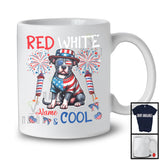 Personalized Red White And Cool, Amazing 4th Of July Pit Bull Custom Name, Fireworks Patriotic T-Shirt