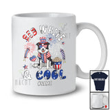 Personalized Red White And Cool; Lovely 4th of July Custom Name Border Collie Patriotic T-Shirt