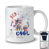 Personalized Red White And Cool; Lovely 4th of July Custom Name Cat Patriotic T-Shirt