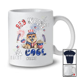 Personalized Red White And Cool; Lovely 4th of July Custom Name Chow Chow Patriotic T-Shirt