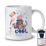 Personalized Red White And Cool; Lovely 4th of July Custom Name Dachshund Patriotic T-Shirt
