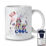 Personalized Red White And Cool; Lovely 4th of July Custom Name St. Bernard Patriotic T-Shirt