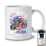 Personalized Red White And Dirt Bike; Amusing 4th Of July US Flag; Custom Name Player Patriotic T-Shirt