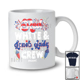 Personalized Red White And Lunch Lady Crew; Proud 4th Of July Custom Name Patriotic T-Shirt