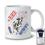 Personalized Red White And Rowdy; Amusing 4th Of July Cow Custom Name Farmer Patriotic T-Shirt