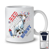 Personalized Red White And Rowdy; Amusing 4th Of July Goat Custom Name Farmer Patriotic T-Shirt