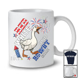 Personalized Red White And Rowdy; Amusing 4th Of July Goose Custom Name Farmer Patriotic T-Shirt