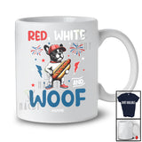 Personalized Red White And Woof; Lovely 4th Of July Custom Name French Bulldog Hot Dog; Patriotic T-Shirt