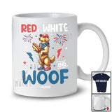 Personalized Red White And Woof; Lovely 4th Of July Custom Name Golden Retriever Hot Dog T-Shirt