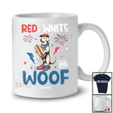 Personalized Red White And Woof; Lovely 4th Of July Custom Name Labrador Retriever Hot Dog T-Shirt