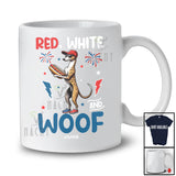 Personalized Red White And Woof; Lovely 4th Of July Custom Name Whippet Hot Dog; Patriotic T-Shirt