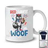 Personalized Red White And Woof; Lovely 4th Of July Custom Name Wolf Hot Dog; Patriotic T-Shirt