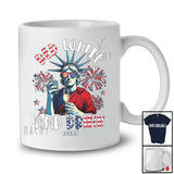 Personalized Red White Drink; Joyful 4th Of July Custom Name Boy Men Drinking Champagne; Patriotic T-Shirt