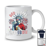 Personalized Red White Drink; Joyful 4th Of July Custom Name Girl Boy Men Drinking Beer; Patriotic T-Shirt