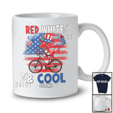 Personalized Red White & Cool; Lovely 4th Of July Custom Name T-Rex On Bicycle; Patriotic T-Shirt