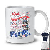 Personalized Red Wine And Feral; Joyful 4th Of July Custom Name Raccoon US Flag; Patriotic T-Shirt