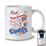 Personalized Red Wine And Goose; Joyful 4th Of July Custom Name Goose US Flag; Patriotic T-Shirt