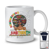 Personalized Remembering My Ancestors; Joyful Juneteenth Custom Name Black Women Afro T-Shirt