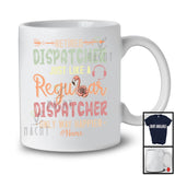 Personalized Retired Dispatcher Definition Way Happier, Lovely Retirement Flamingo Flowers T-Shirt