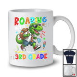 Personalized Roaring Into 3rd Grade, Amazing First Day Of School T-Rex Dinosaur, Custom Name T-Shirt