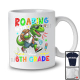 Personalized Roaring Into 6th Grade, Amazing First Day Of School T-Rex Dinosaur, Custom Name T-Shirt